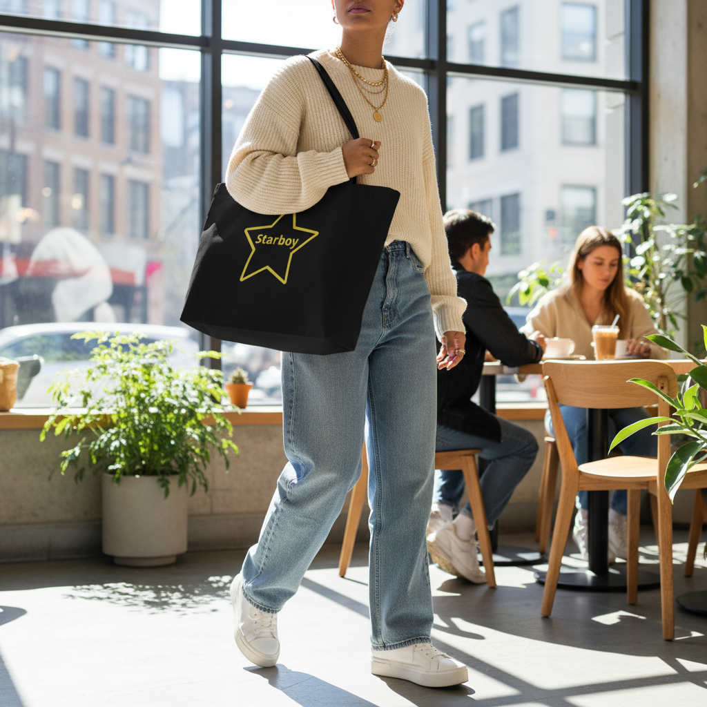 Large organic tote bag